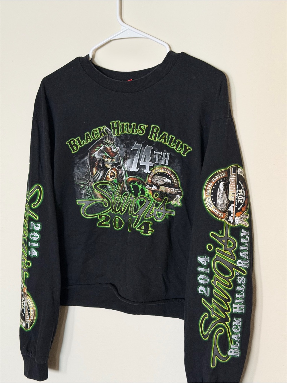 Black Long Sleeve Graphic Shirt - Black Hills Rally 2014